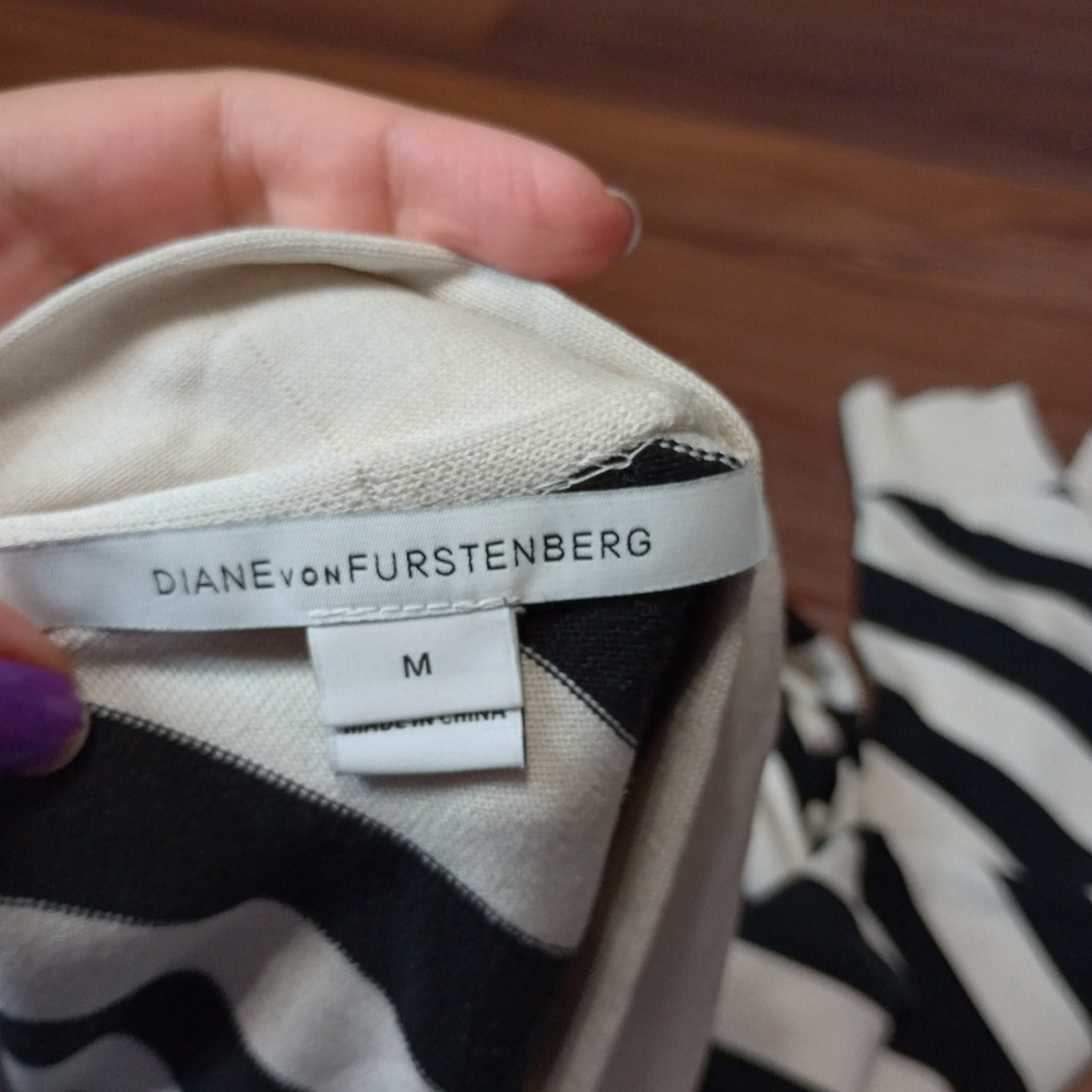 diane von furstenberg carlisle silk blend striped longline cardigan - Picture 5 of 15